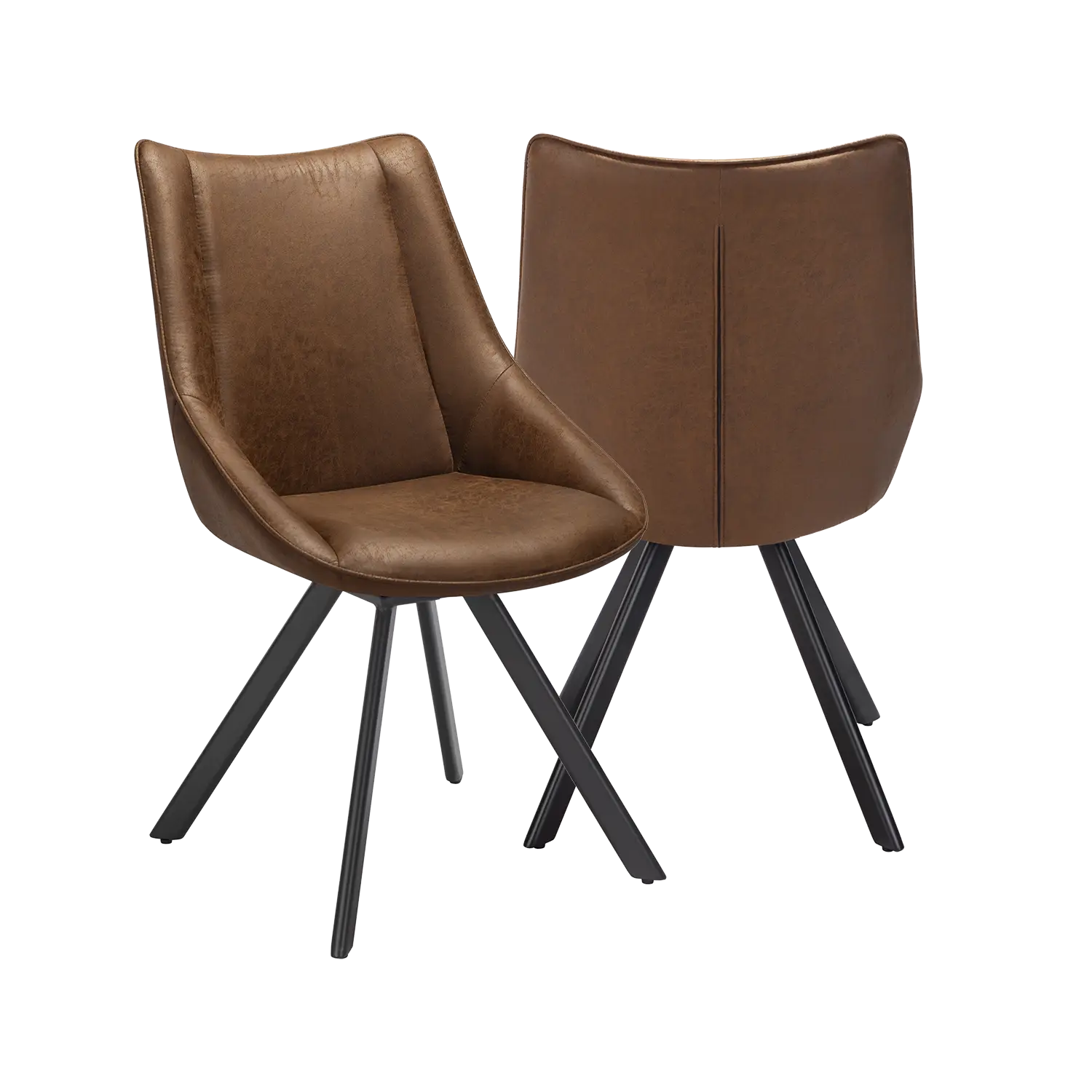 Luca 170cm Dining Table With 4 Faux Leather Swivel Dining Chairs