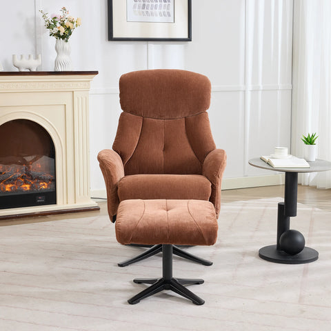 Lucy Fabric Swivel Recliner Chair & Footstool