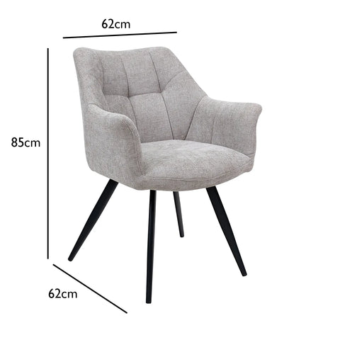 Ludlow Textured Fabric Dining Armchair - Pendle Village Furniture