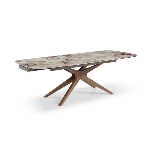 Luna Walnut Pandora Vendome Stone Extending Dining Table 160–240cm