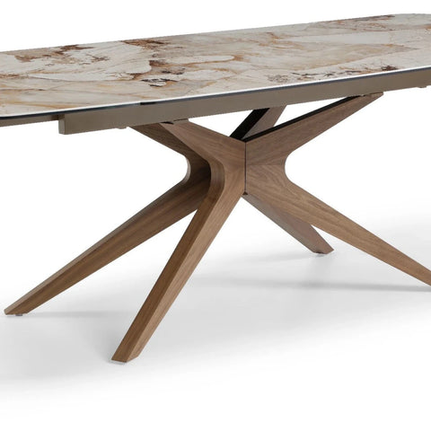 Contemporary extending dining table with Pandora stone top