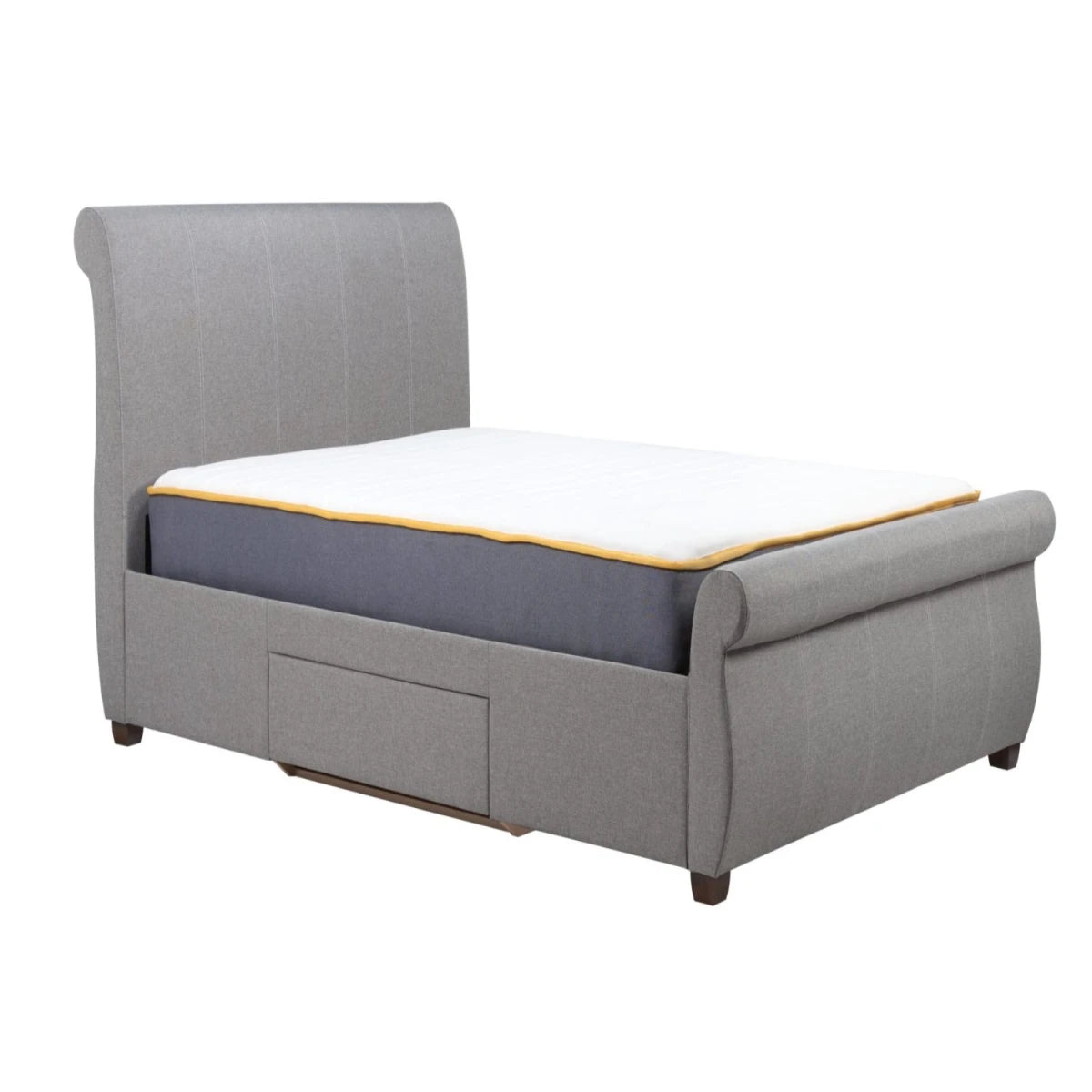 Comfortable mattress with supportive layers for restful sleep.