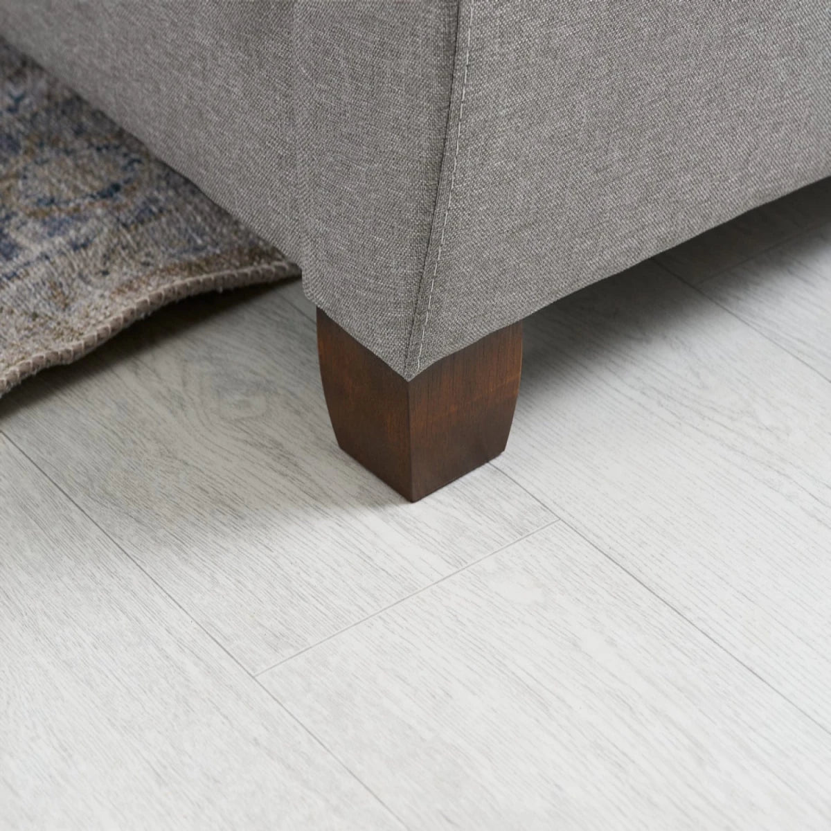 Bed frame feet with sturdy support and balanced design.