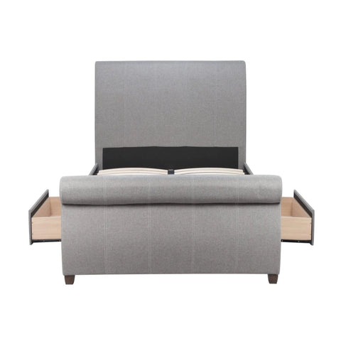 Storage bed with lift up base and hidden compartment.