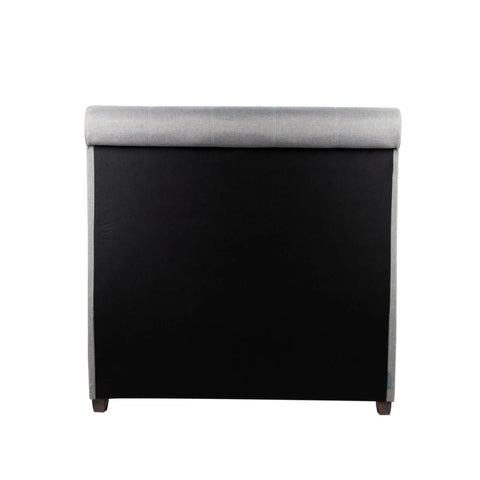 Detailed rear structure of sleigh bed highlighting craftsmanship.
