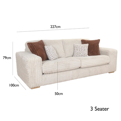 Luton Cosy 3 Seater Fabric Sofa