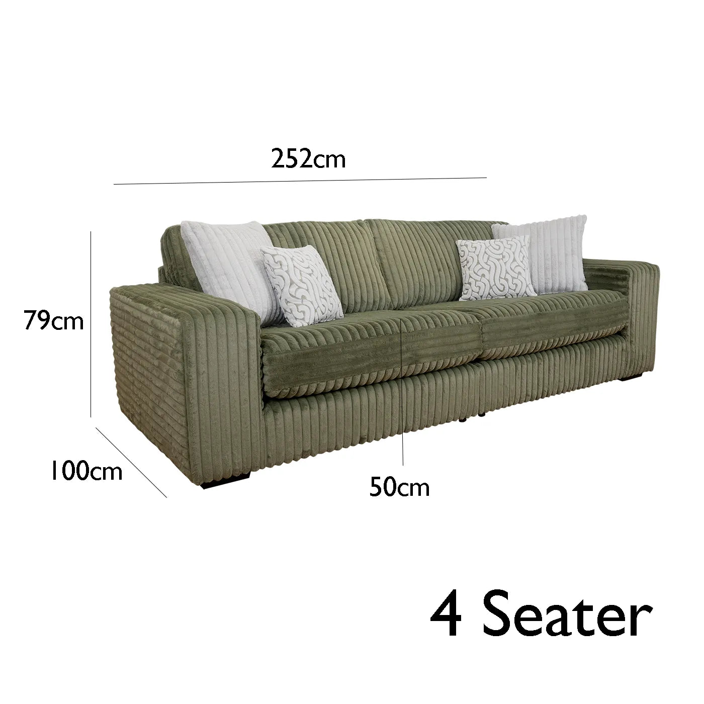 Luton Cosy 4 Seater Fabric Sofa - Pendle Village Furniture