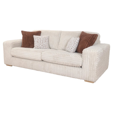 Contemporary 2 seater sofa with Mahogany Oak feet