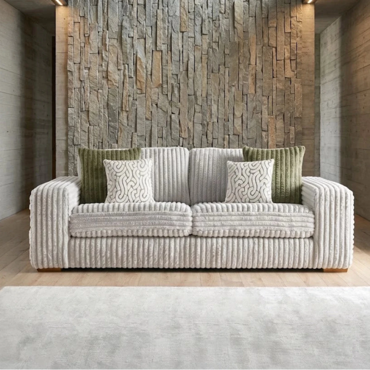 Compact cord fabric 2 seater sofa UK.