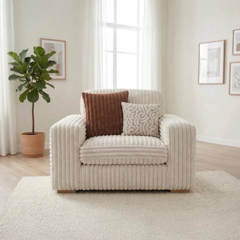 Luton Versailles fabric chair with soft cord finish.