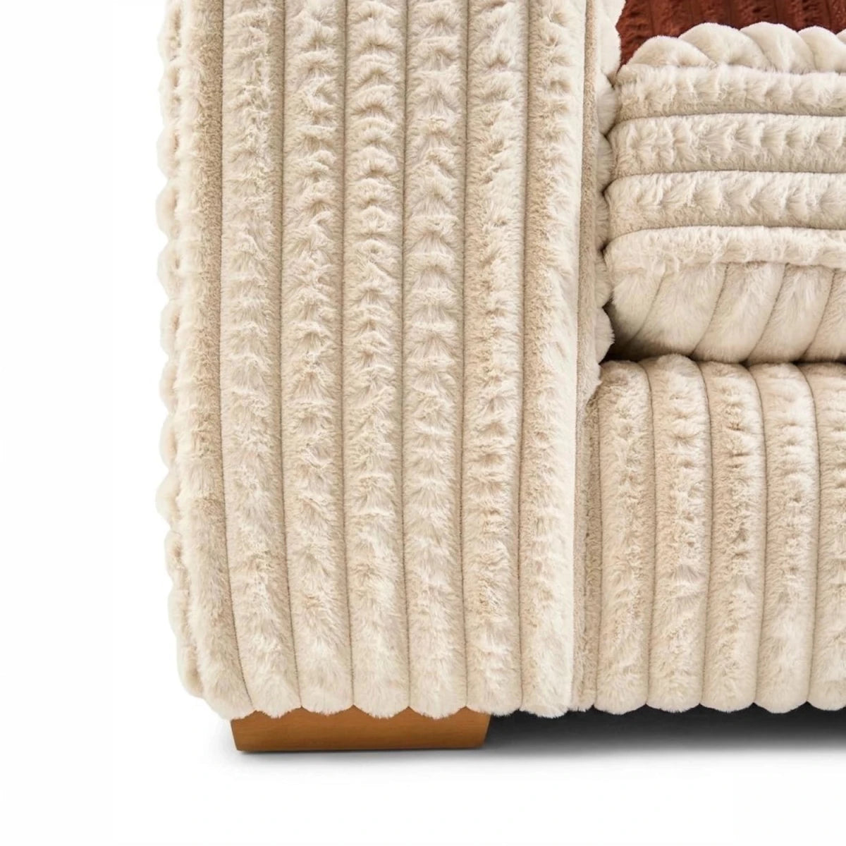 Contemporary sofa feet with natural wood finish options.