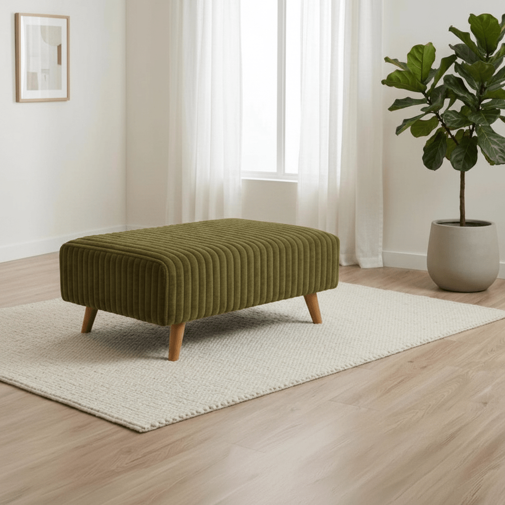 Luton Versailles storage footstool with fabric finish.