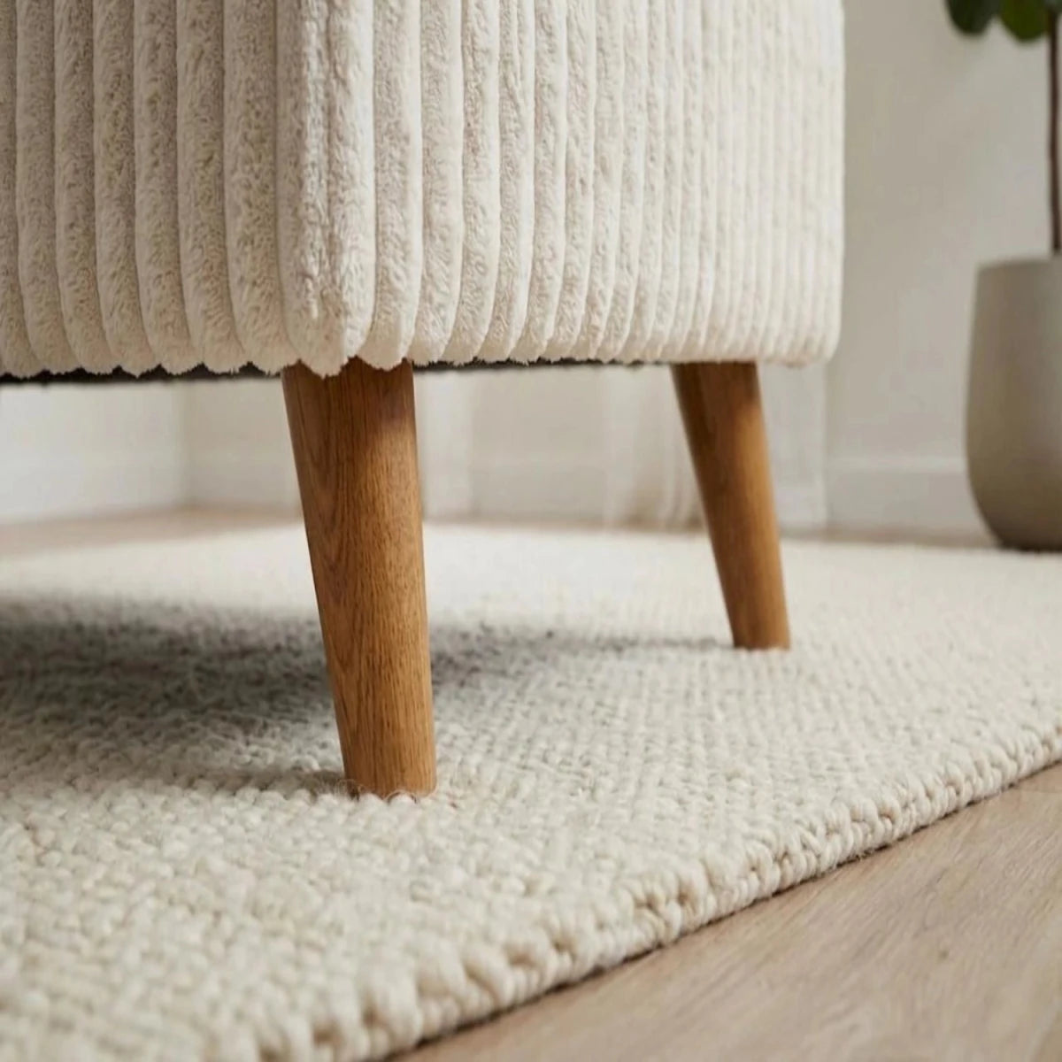 Modern wooden sofa feet design.