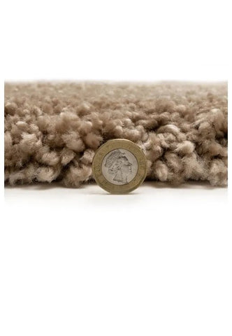 Plush rug texture close-up with warm neutral finish.