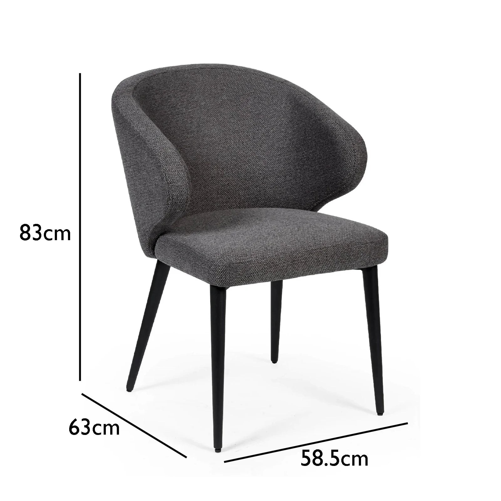 Minerva Grey Fabric Dining Chairs – Set of 4 - Pendle Village Furniture