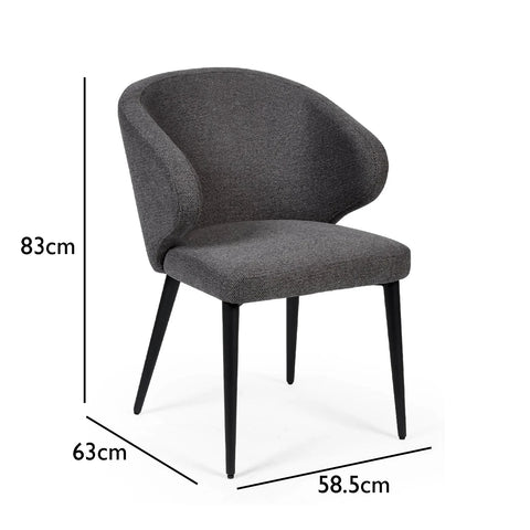 Minerva Grey Fabric Dining Chairs – Set of 4 - Pendle Village Furniture
