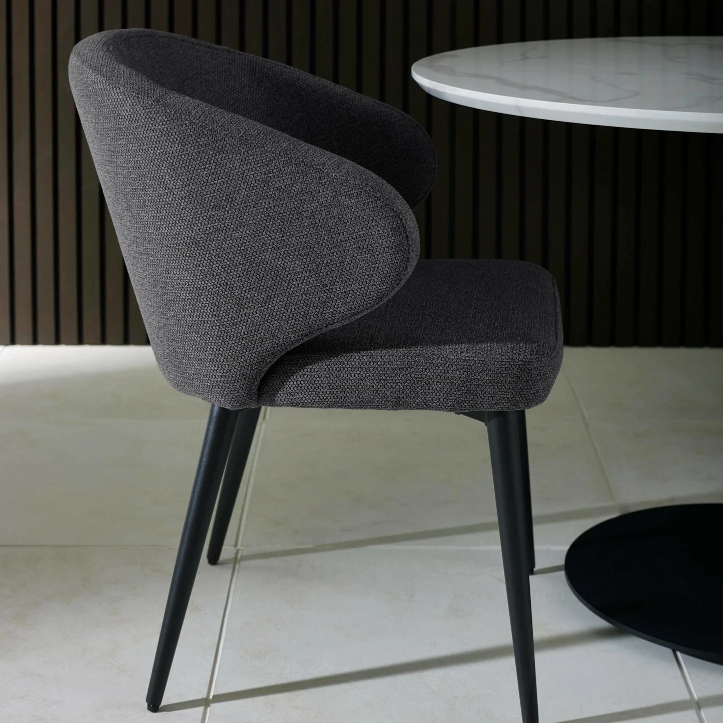 Minerva Grey Fabric Dining Chairs – Set of 4 - Pendle Village Furniture