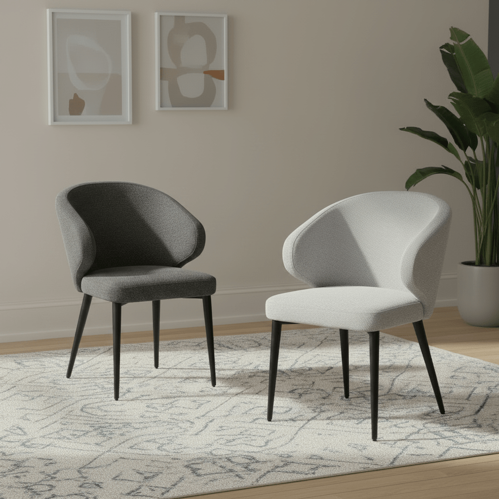 Minerva Grey Fabric Dining Chairs – Set of 4
