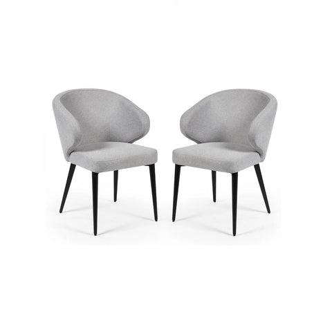 Minerva Grey Fabric Dining Chairs – Set of 4 - Pendle Village Furniture