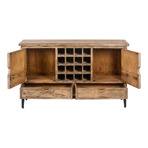 Montauk Large Reclaimed Pine Sideboard with Wine Rack