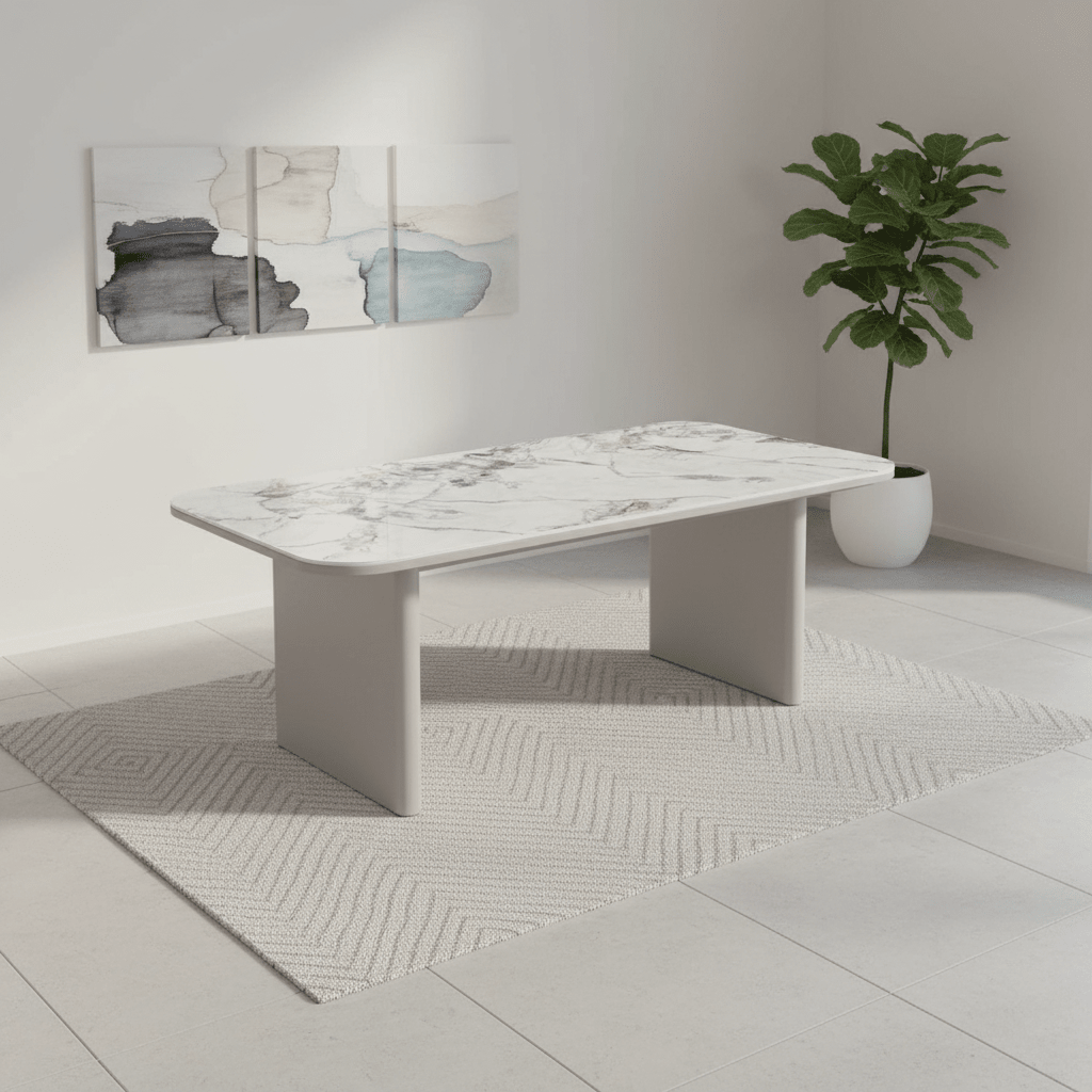 Milan White Sintered Stone Ceramic Top Coffee Table