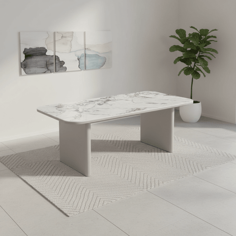 Milan White Sintered Stone Ceramic Top Coffee Table