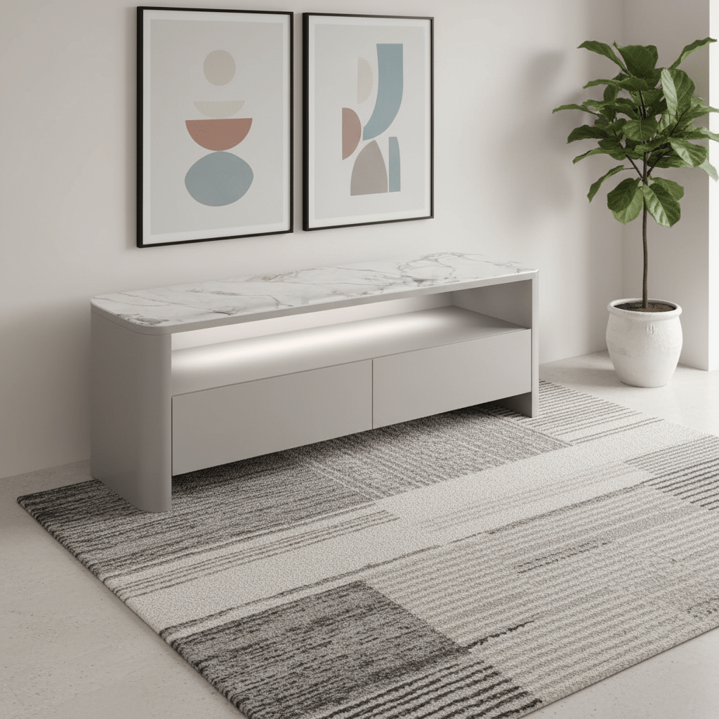 Milan TV-Unit with White Ceramic Top