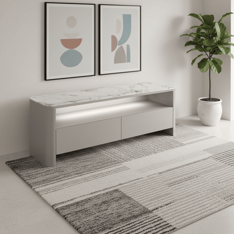 Milan TV-Unit with White Ceramic Top
