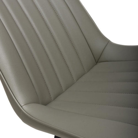Mia Truffle Faux Leather Dining Chair with Black Metal Legs