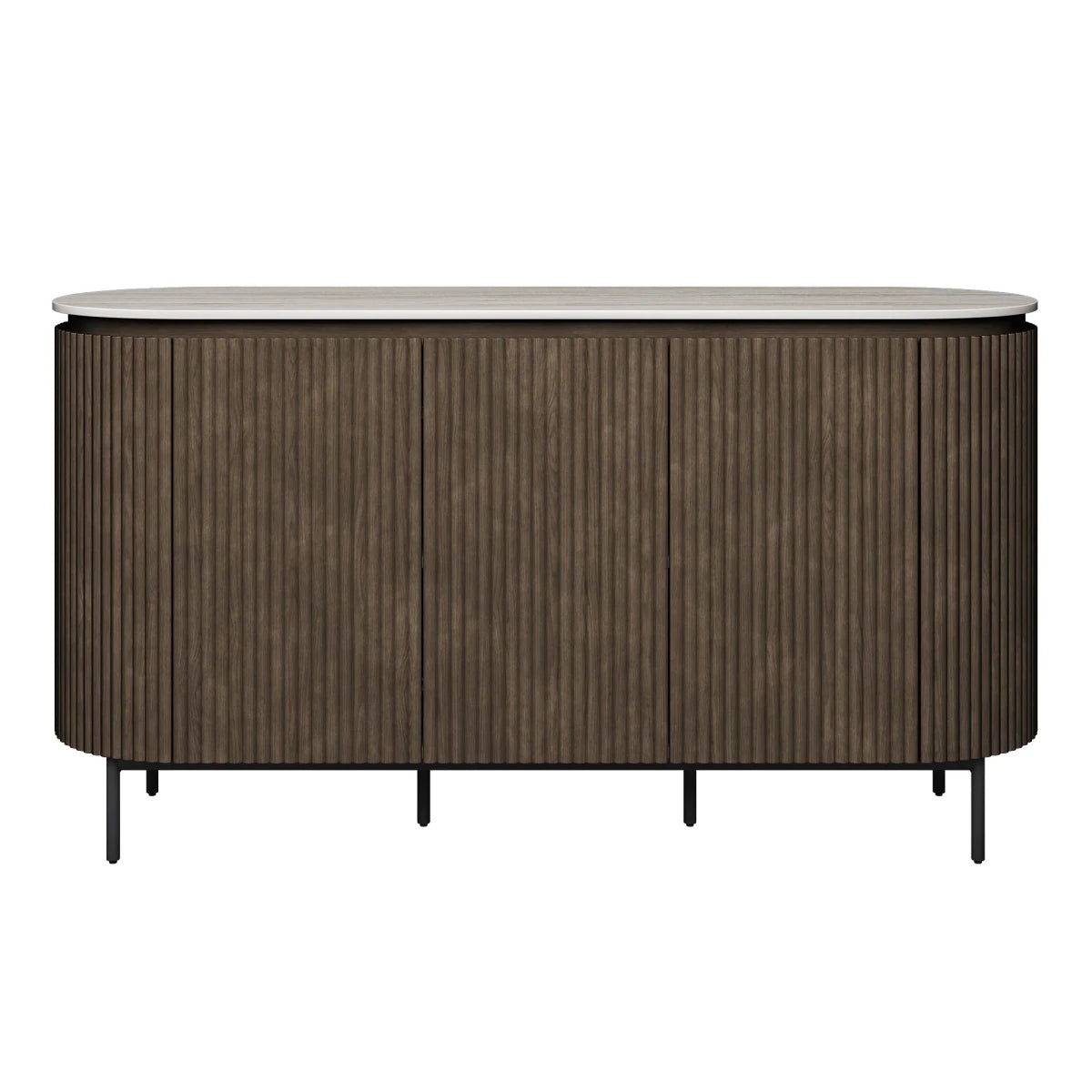 Umbria travertine ceramic sideboard front view
