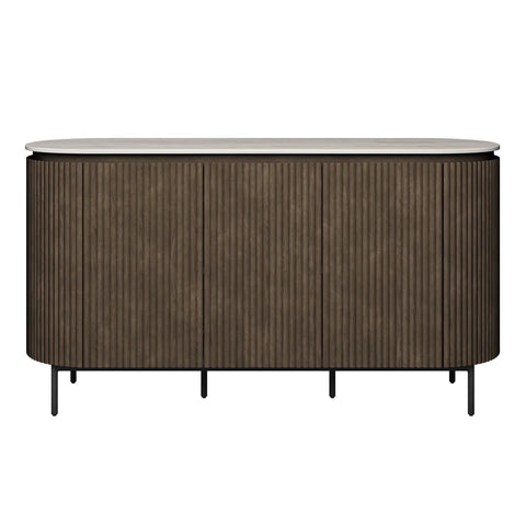 Umbria travertine ceramic sideboard front view