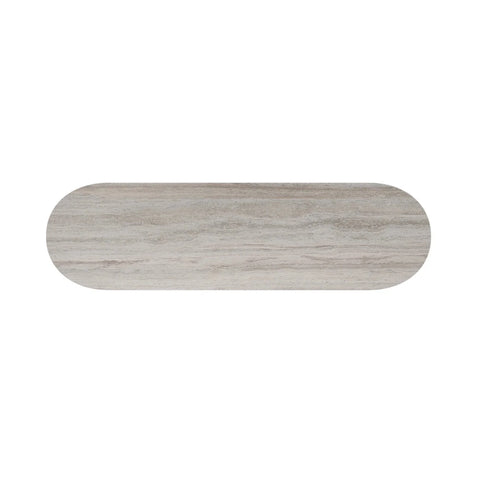 Oval-shaped Umbria sideboard ceramic top detail