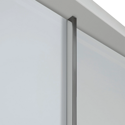 Monaco 3000 White Glass Large Sliding Door Wardrobe with Mirror - Pendle Village Furniture
