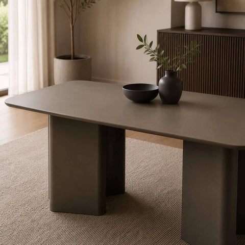 Close up of Morocco 200cm Matt Chocolate Rectangular Dining Table