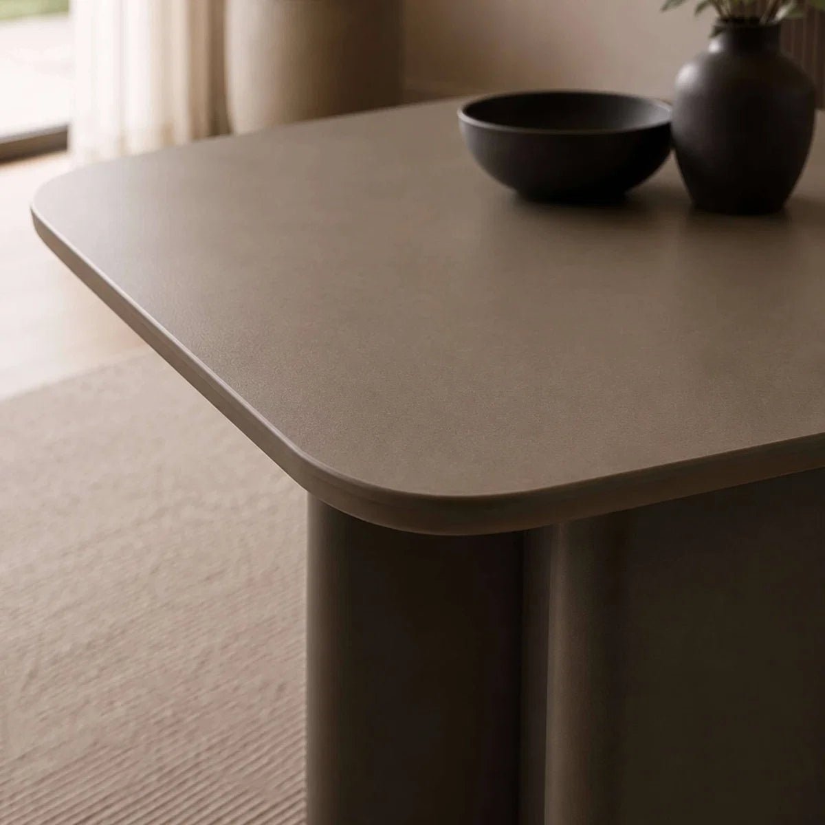 Table top of Close up Morocco 200cm Matt Chocolate Rectangular Dining Table