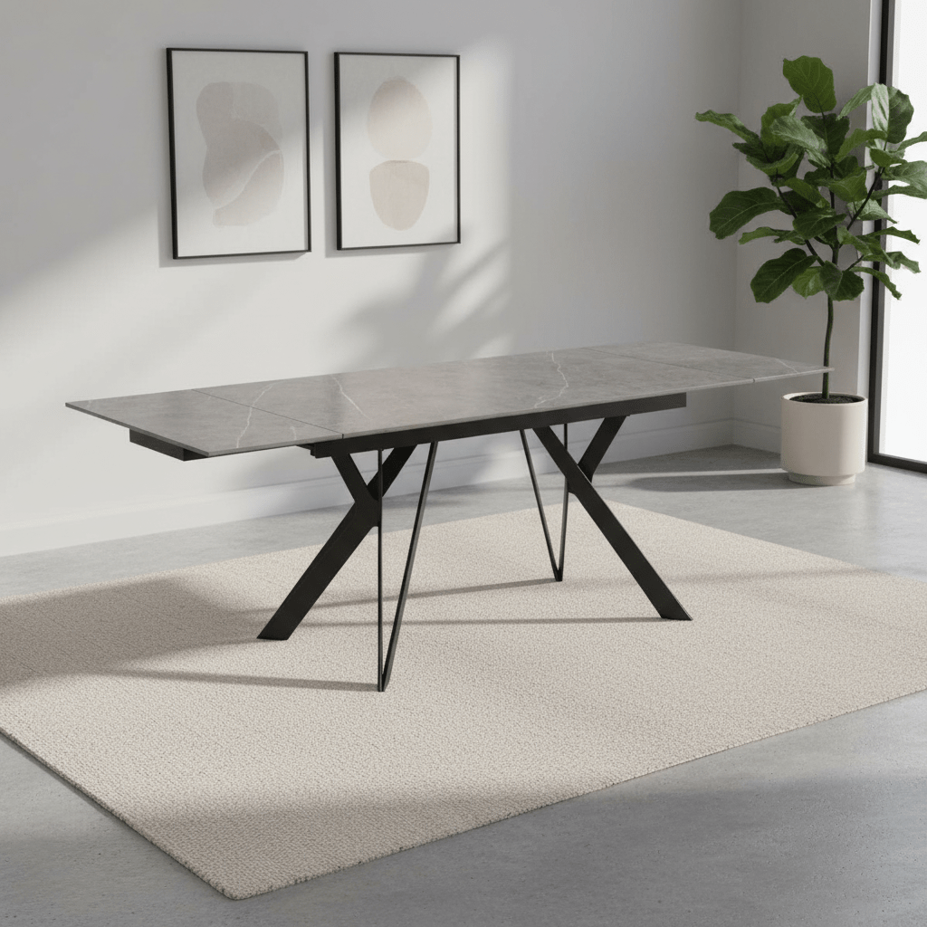 Murano 160-240cm Mid Grey Ceramic Extending Dining Table