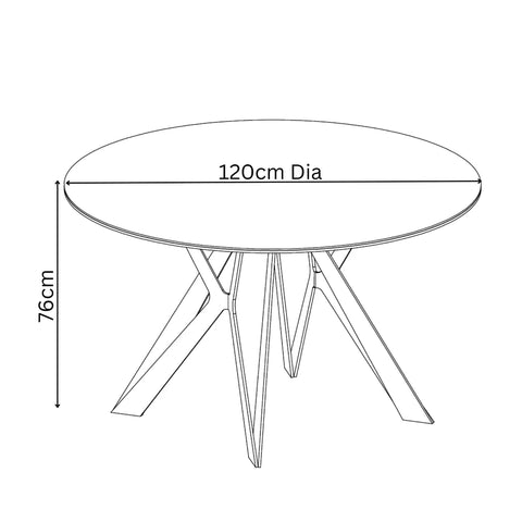 Murano Grey Sintered Stone Round Dining Table with 4 Tripoli Chairs - Pendle Village Furniture