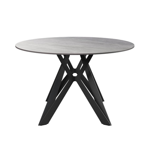 Murano Grey Concrete effect Round Ceramic Dining Table - Pendle Village Furniture