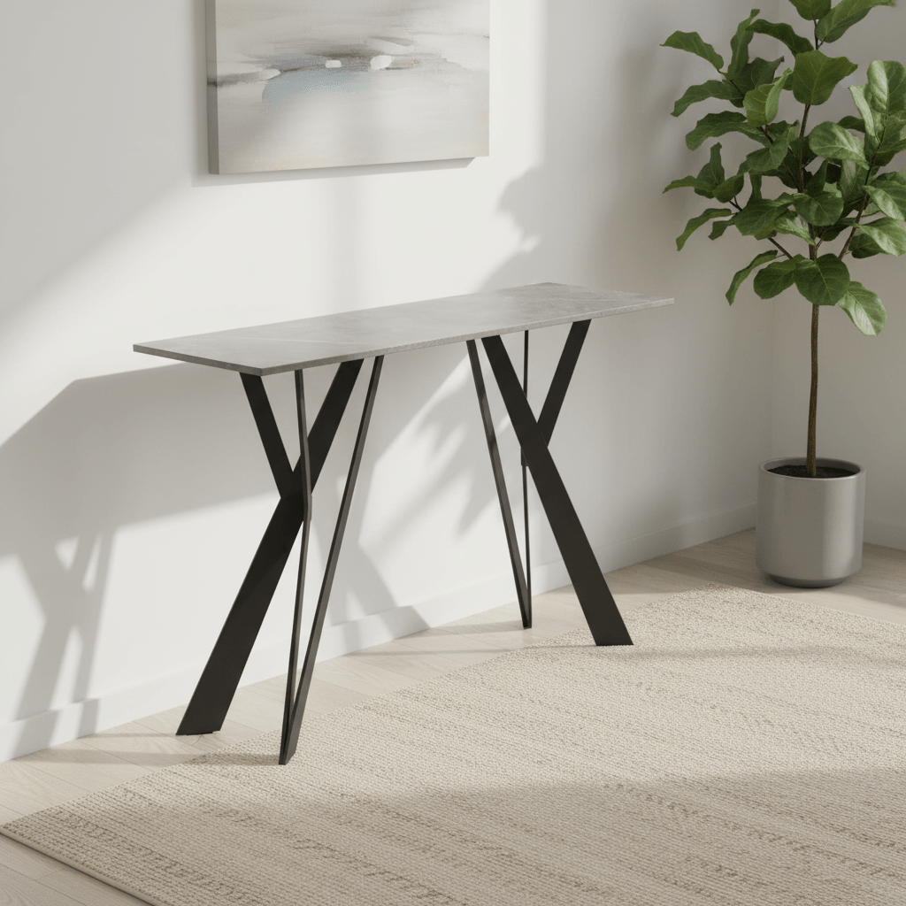 Murano Grey Ceramic Console Table