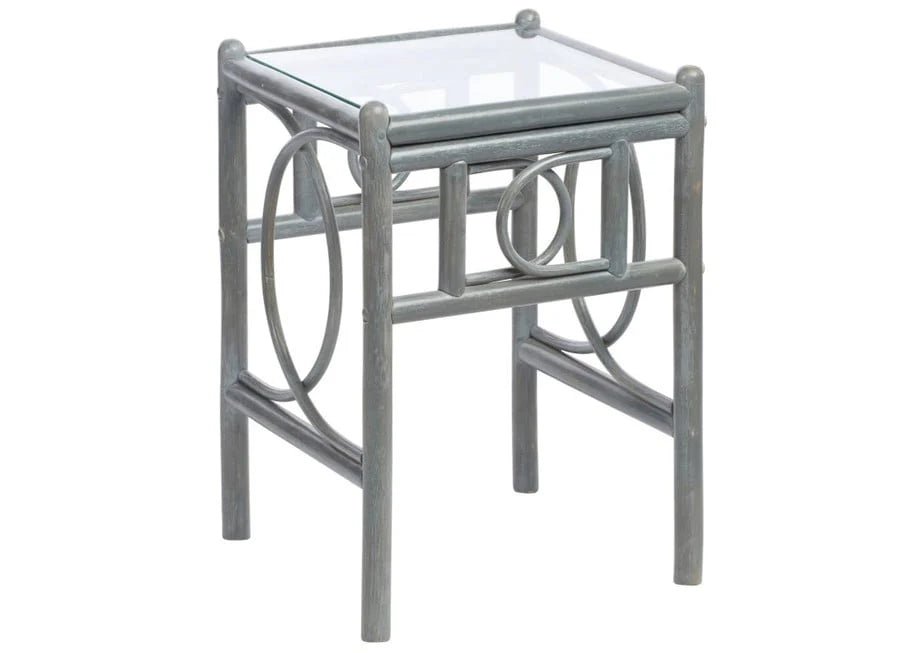 Madrid Grey Wash Cane Lamp Table - Pendle Village Furniture