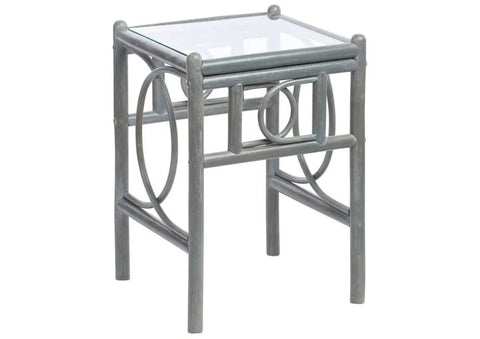 Madrid Grey Wash Cane Lamp Table - Pendle Village Furniture