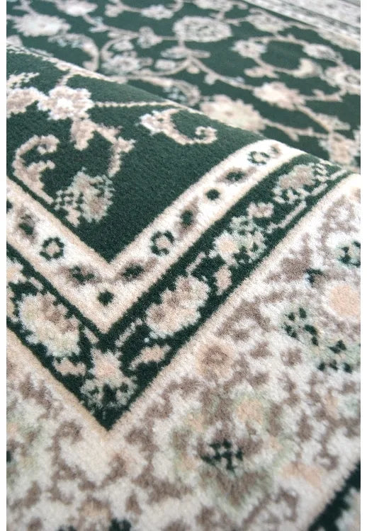 Polypropylene rug with soft pile and durable construction.