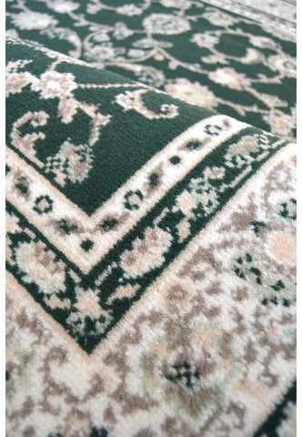 Polypropylene rug with soft pile and durable construction.