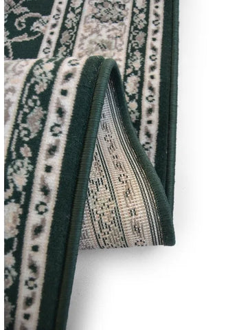 Machine woven rug designed for easy maintenance.