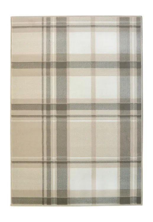 Neutral rug with elegant soft tone detailing.
