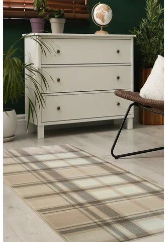 Soft pile runner with easy clean polypropylene material.