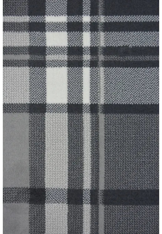 Polypropylene runner with soft pile and durable construction.
