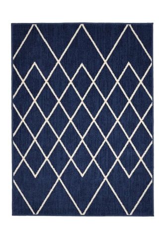 Stylish denim rug adding depth and texture.