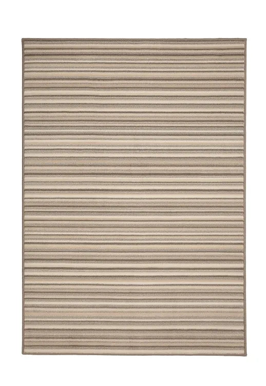 Contemporary rug with elegant striped detailing in natural tones.