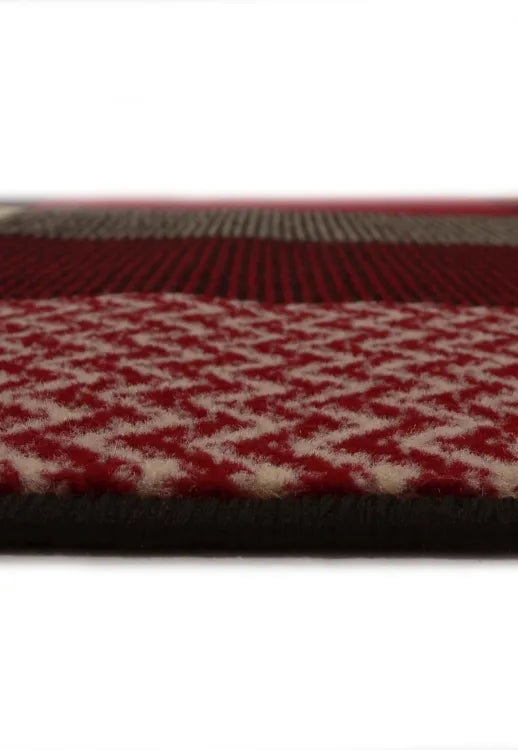 Contemporary red runner rug for stylish interiors.